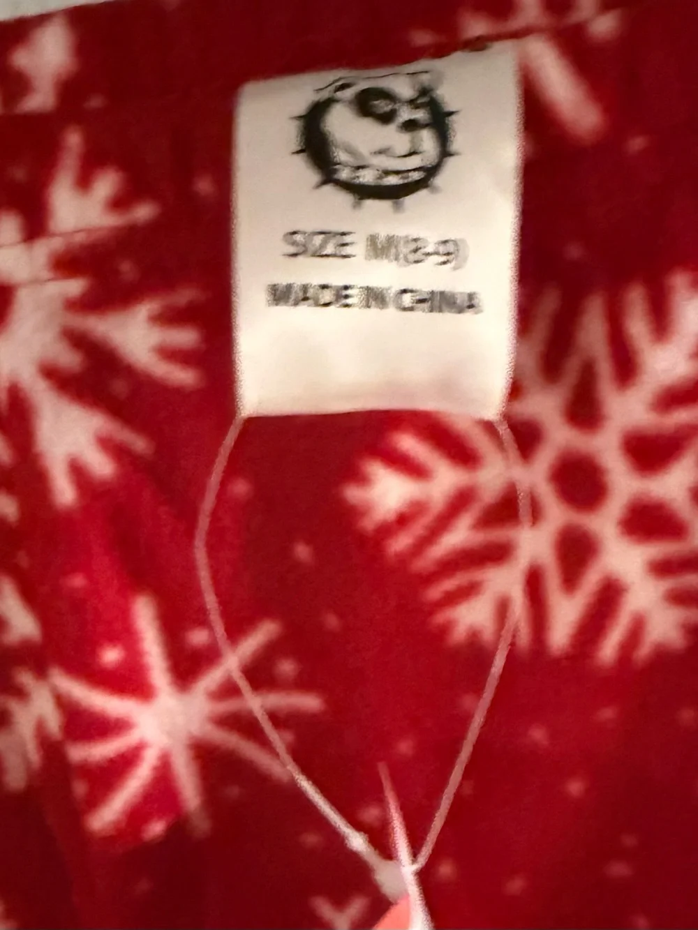 Red Snowflake Holiday Pajama Set with Santa Hat